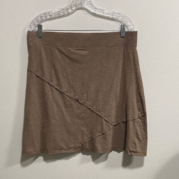 Horny Toad Toad&Co‎ Brown Oblique Skirt Size Large Organic Cotton TENCEL Blend - Picture 3 of 11